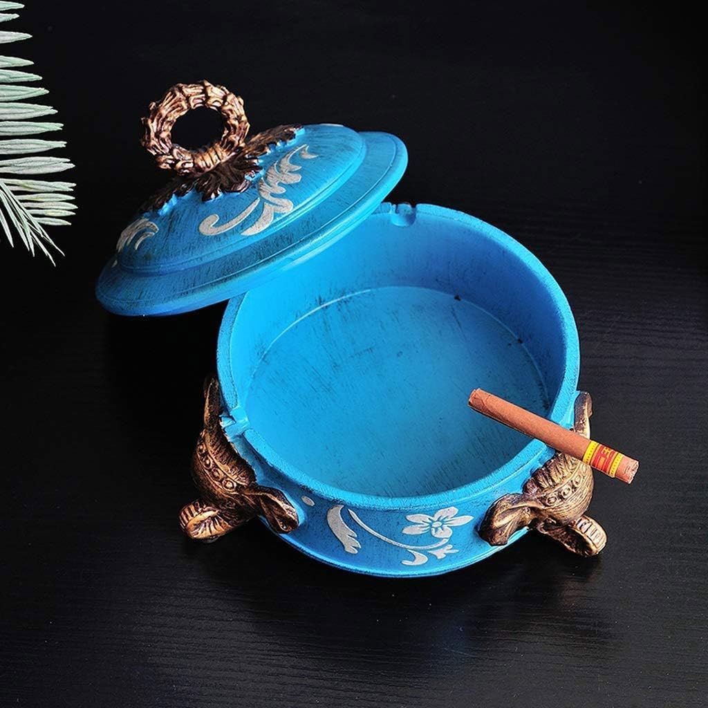 Elephant Windproof Ashtray with Lid, Unique Cool Ash Tray Fancy Gift for Smokers Girls Women Men, Decorative Ashtray for Office Home